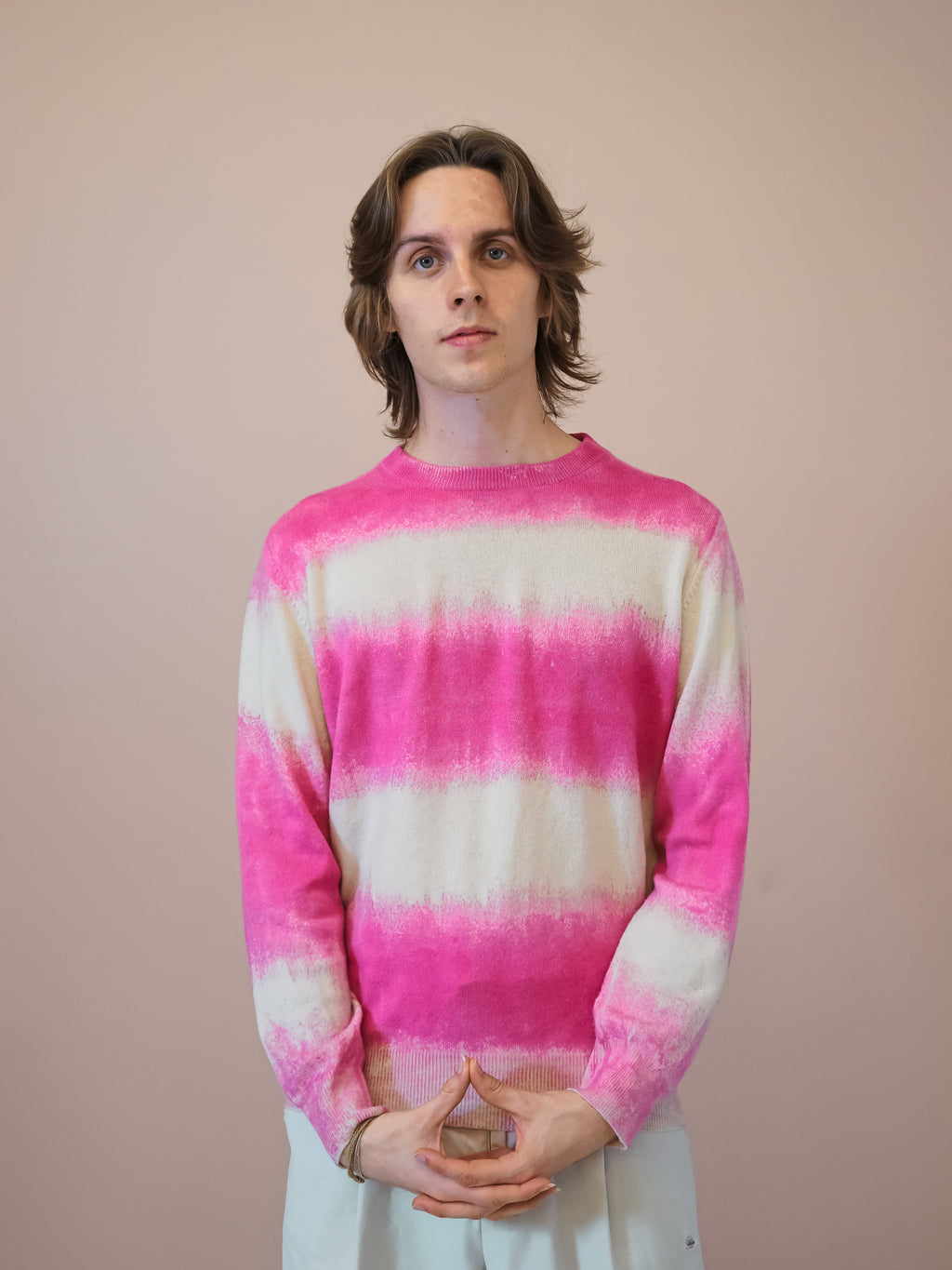 The Striped Crewneck in Dyehouse Pink