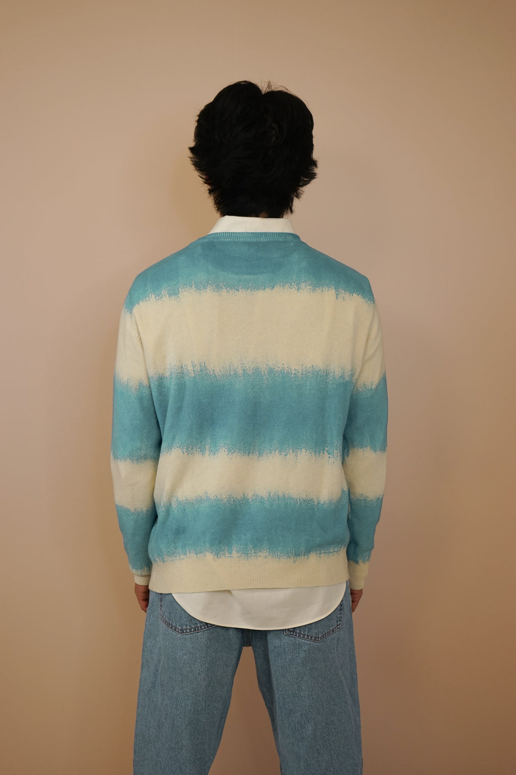 The Striped Crewneck in Flycatcher Blue