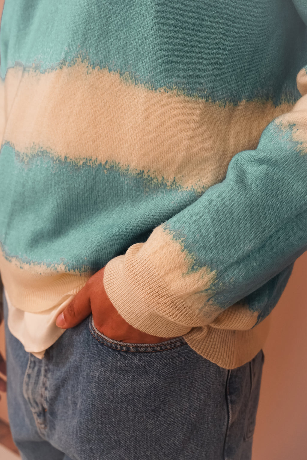 The Striped Crewneck in Flycatcher Blue
