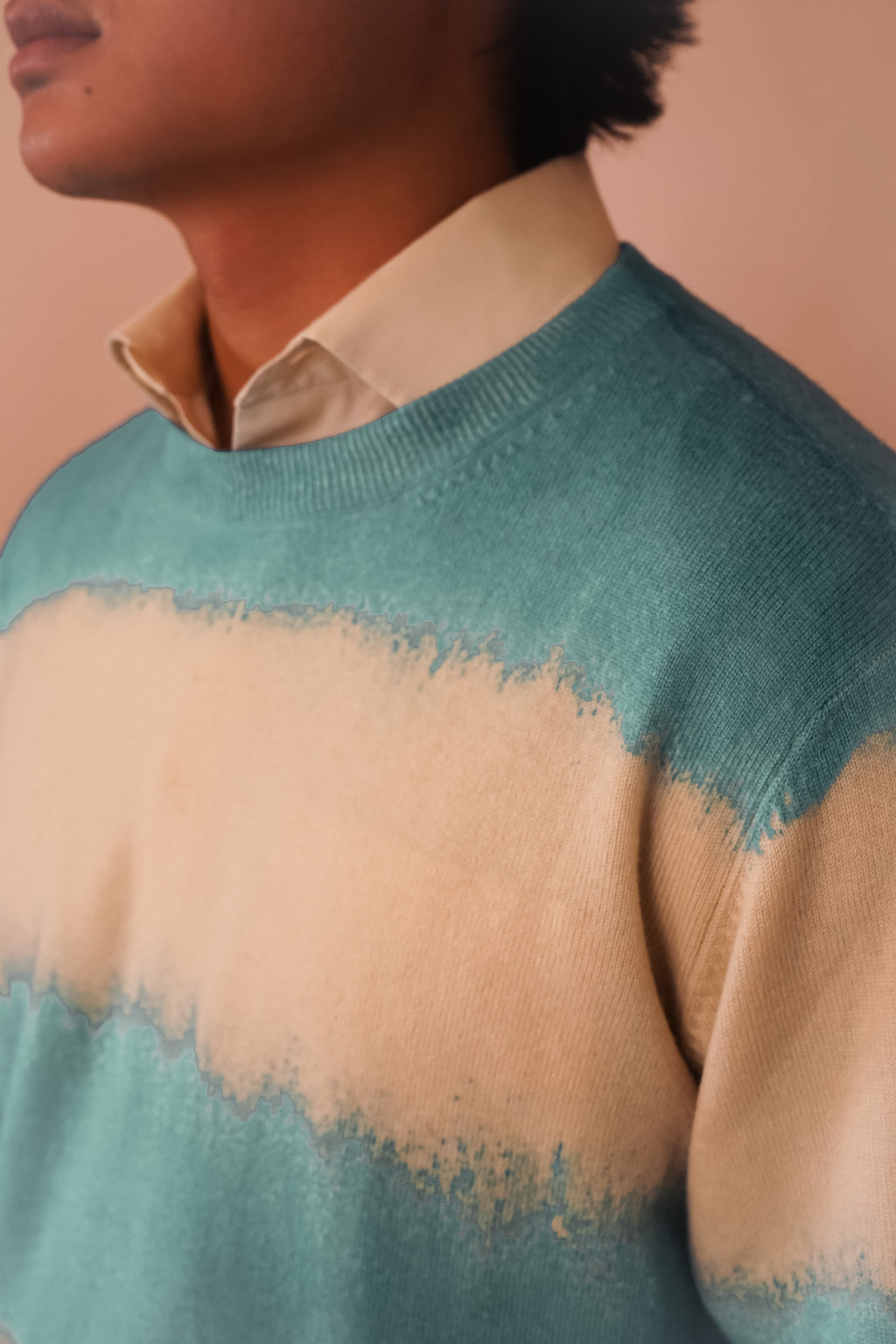 The Striped Crewneck in Flycatcher Blue
