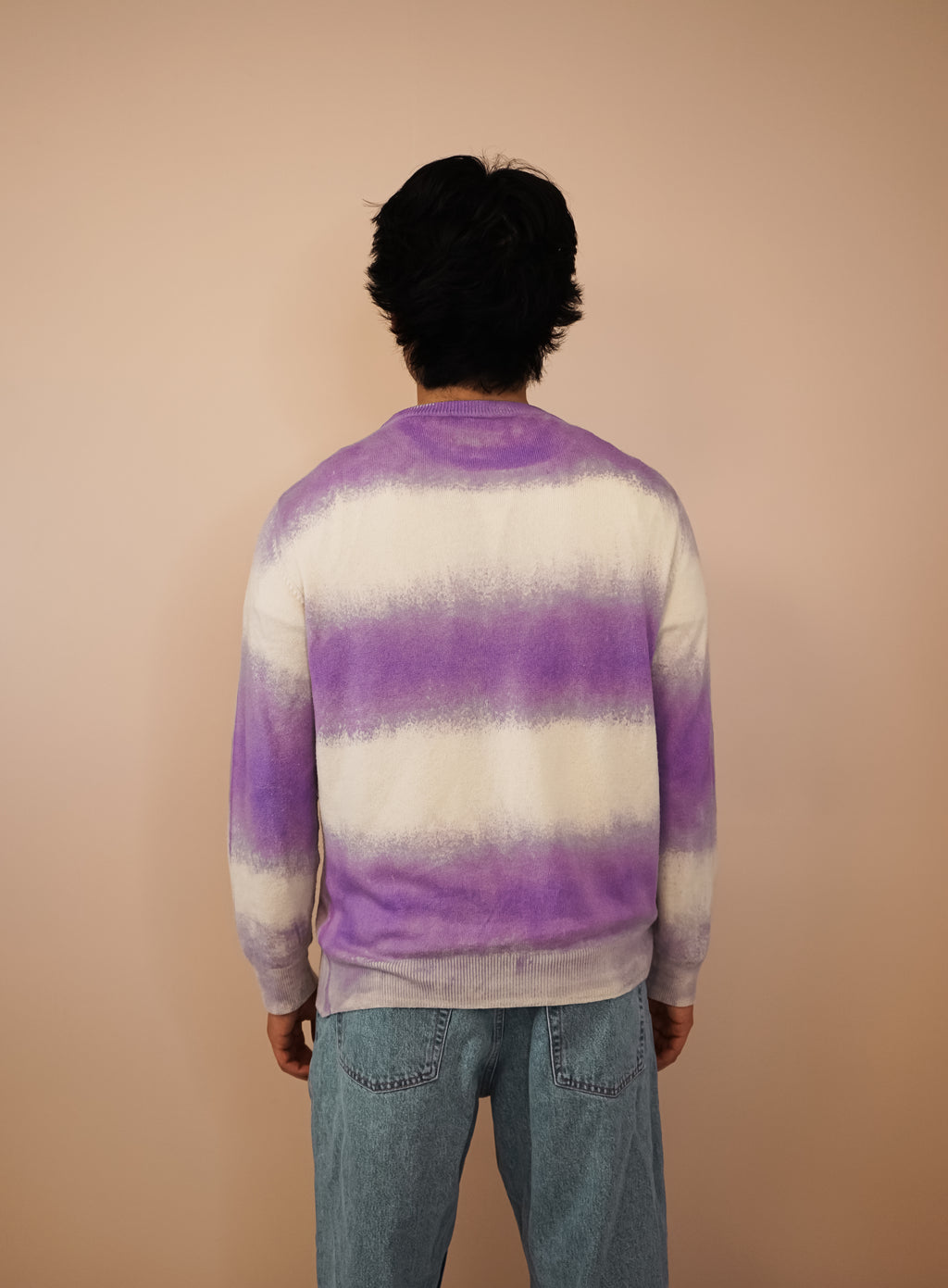 The Striped Crewneck in Lavender