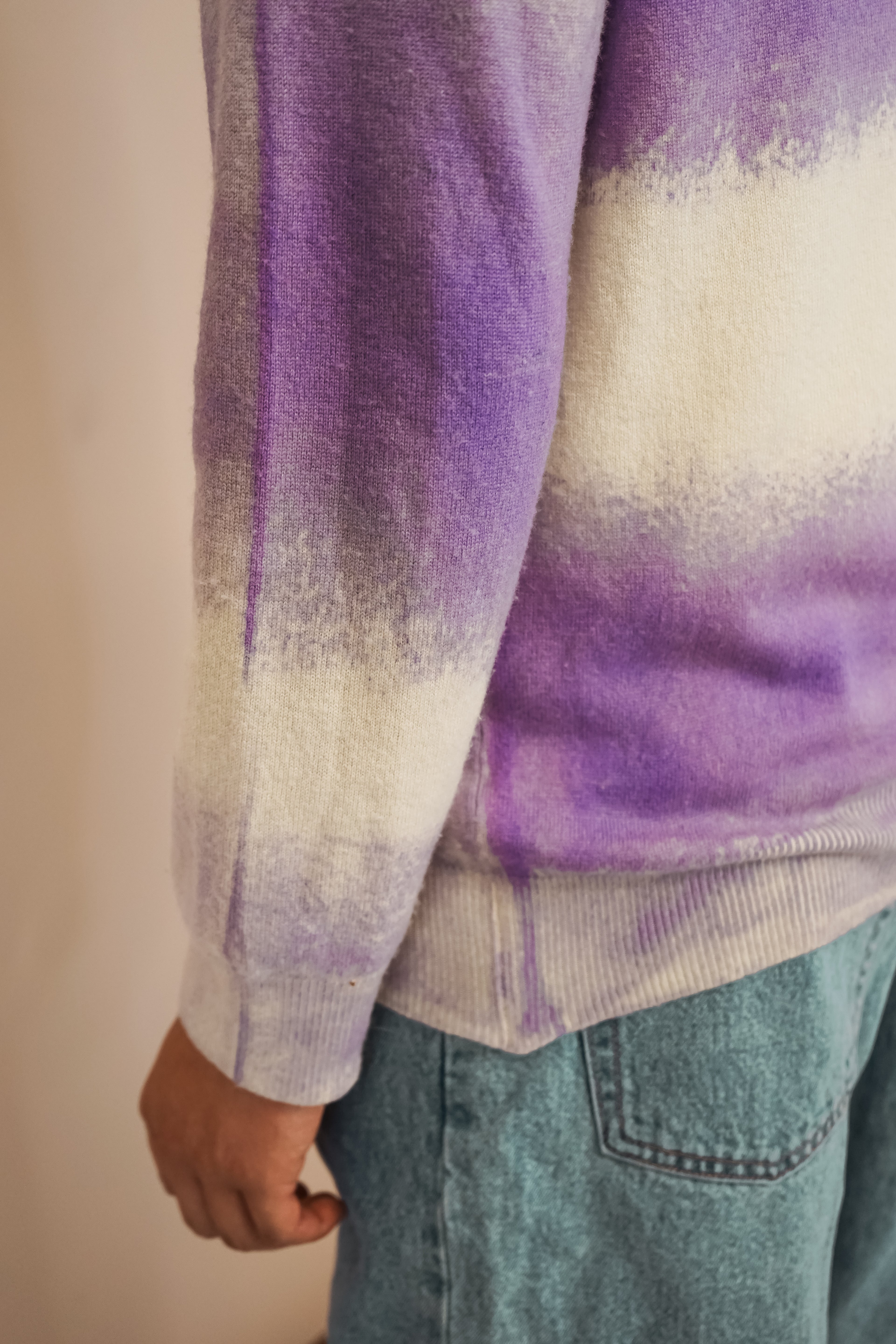 The Striped Crewneck in Lavender