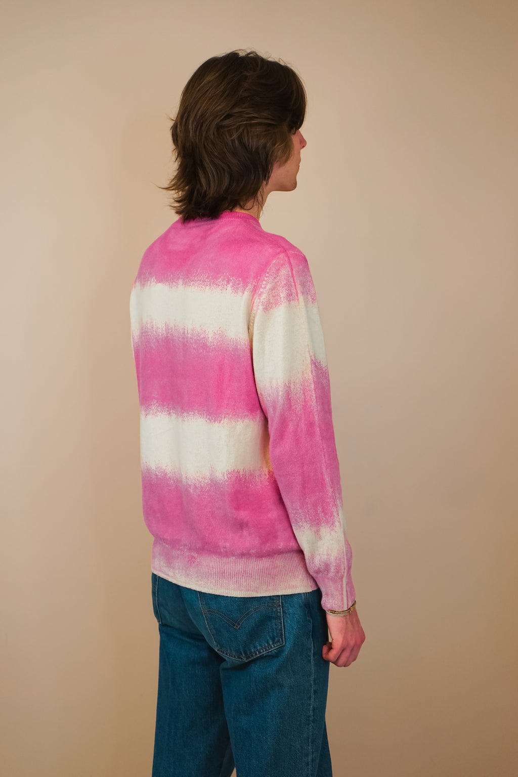 The Striped Crewneck in Dyehouse Pink