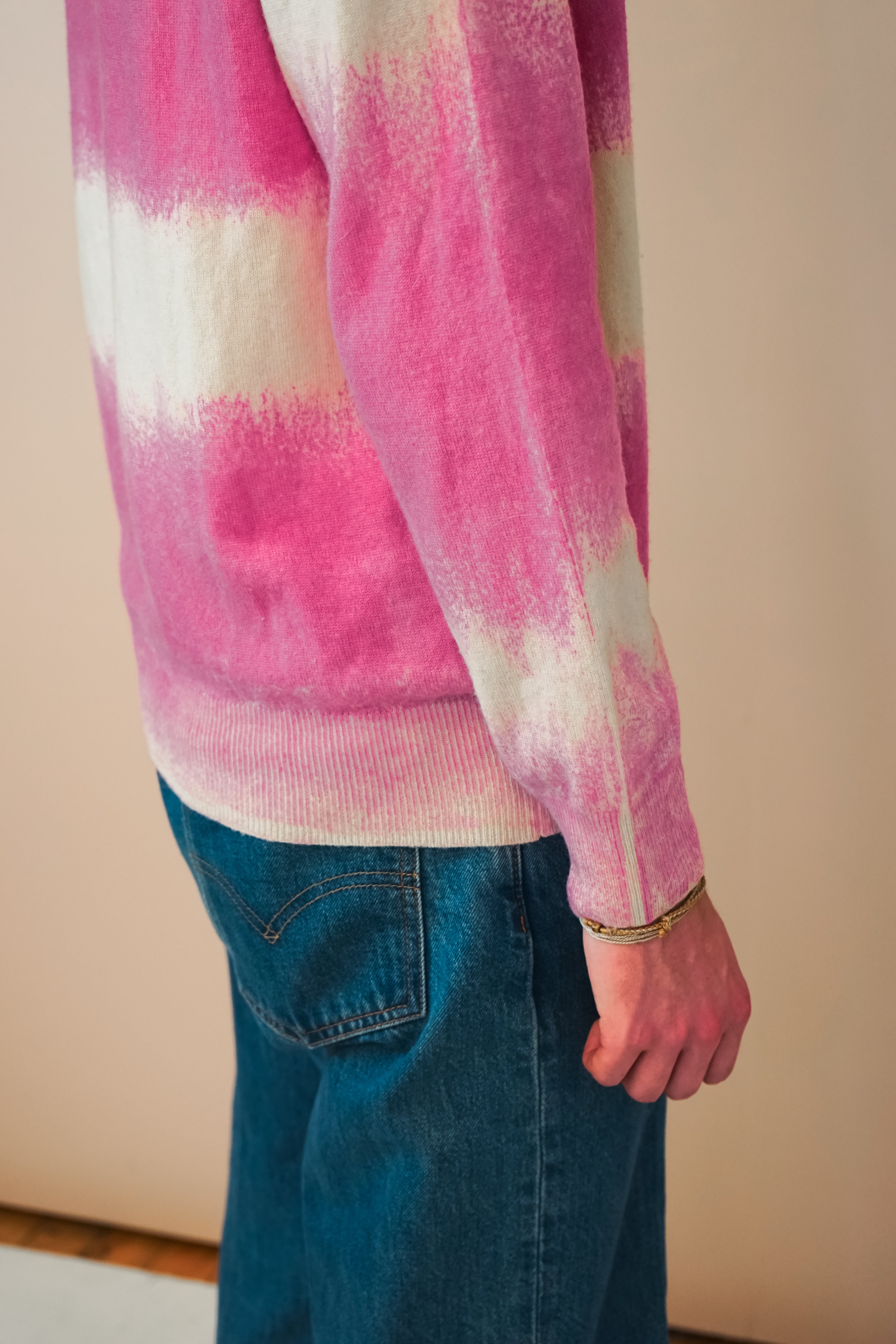 The Striped Crewneck in Dyehouse Pink