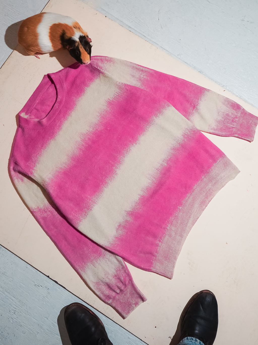The Striped Crewneck in Dyehouse Pink